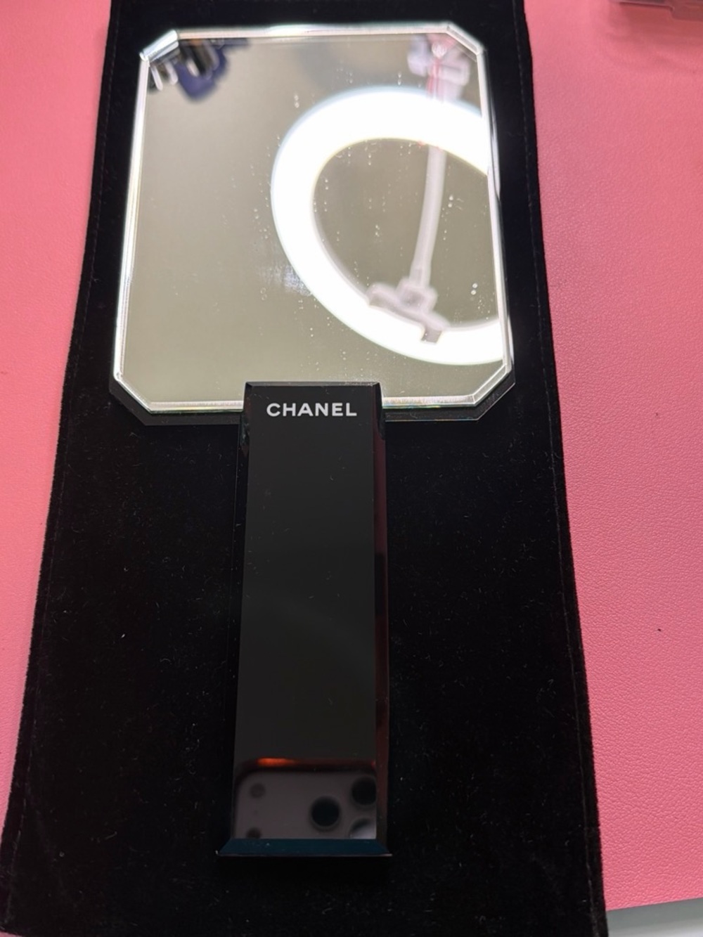 CHANEL Black and White Logo Sticker Detail